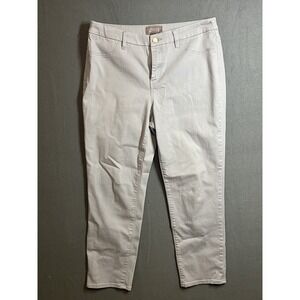 Chico's So Slimming Ankle Pants Women's Size 1 (M) Light Gray Stretch Cotton